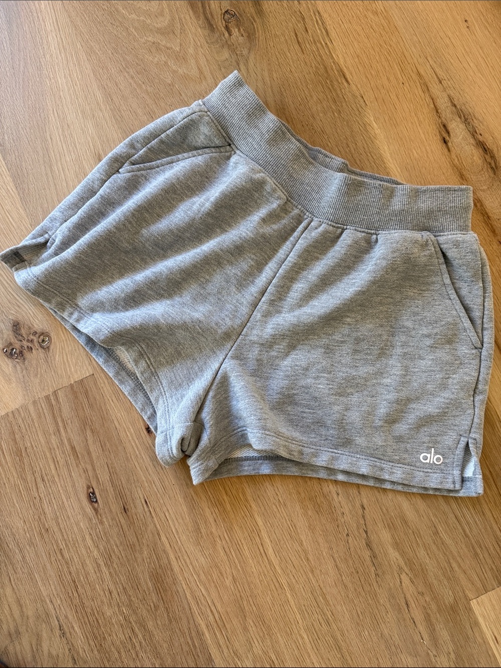 Gray ALO sweat shorts